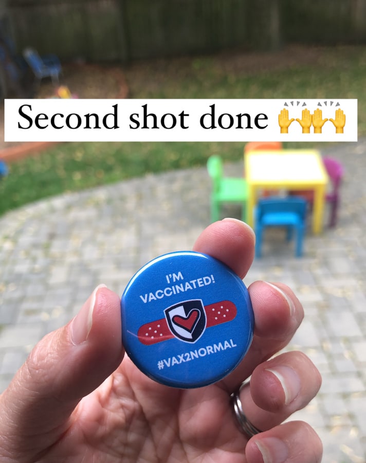vaccinated pin