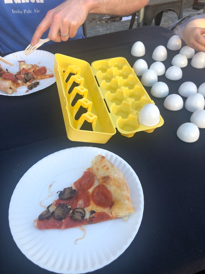 egg crate game for entertaining toddlers at restaurants