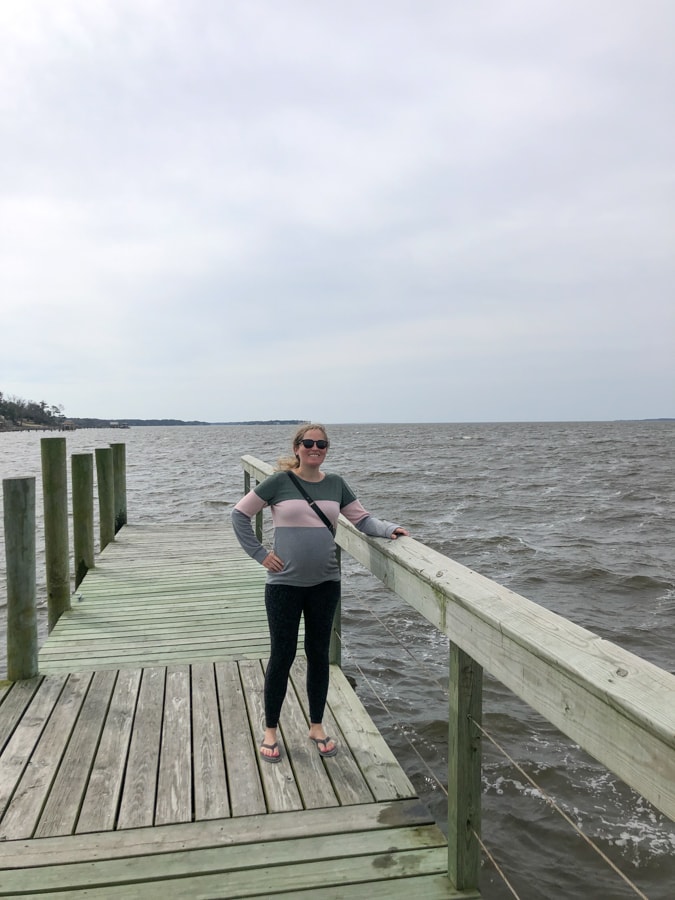 gray skies boardwalk