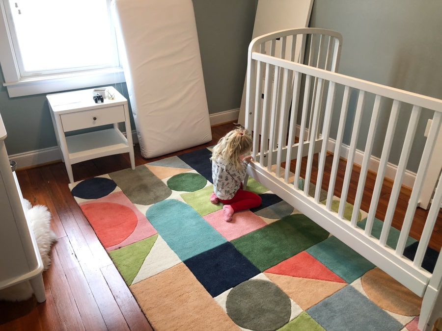 helping put together the crib
