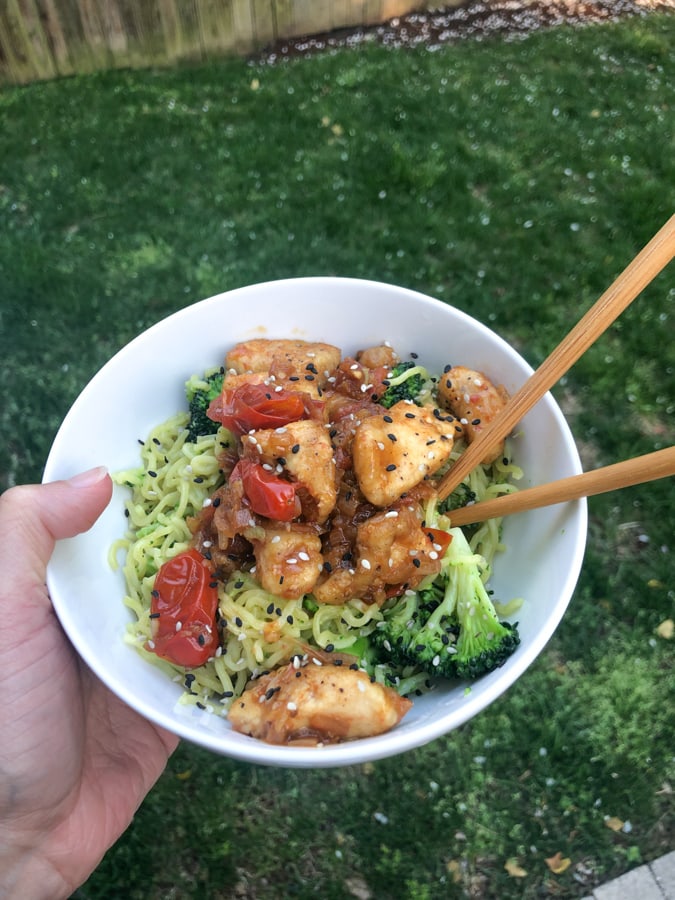 Asian noodles with chicken