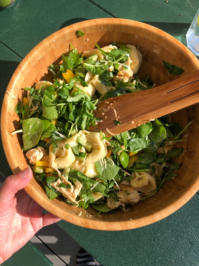 chicken tortellini arugula salad 