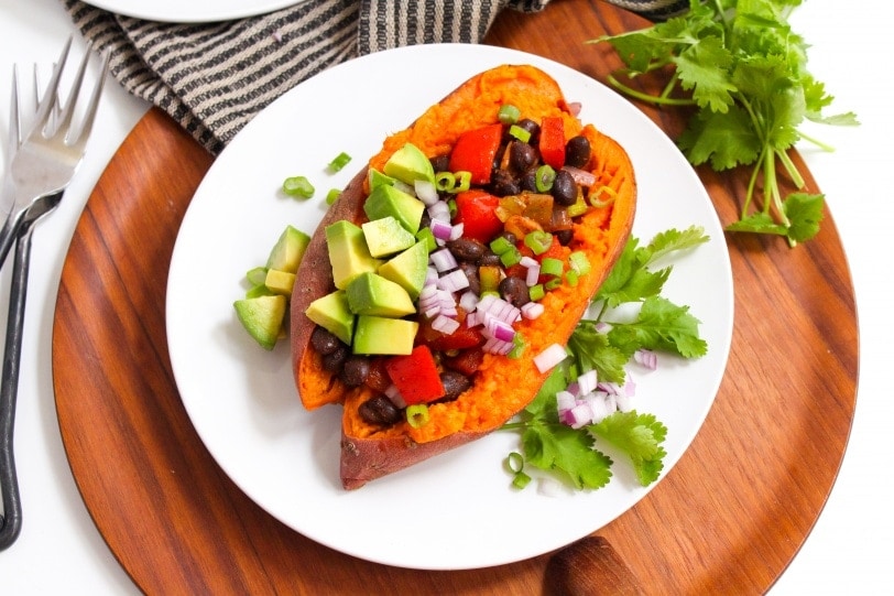 meatless Mexican stuffed sweet potatoes