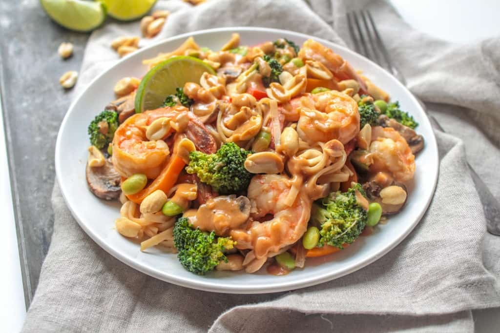 gluten free peanut sauce shrimp stir fry