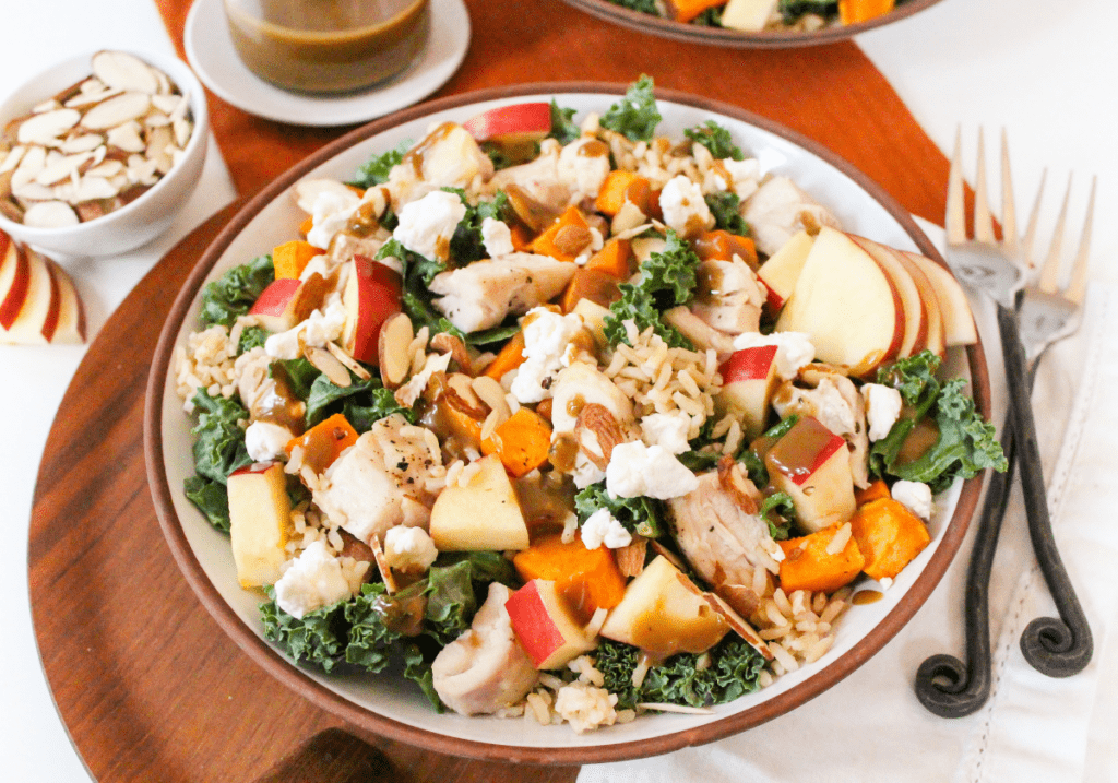 chicken and sweet potato harvest bowls