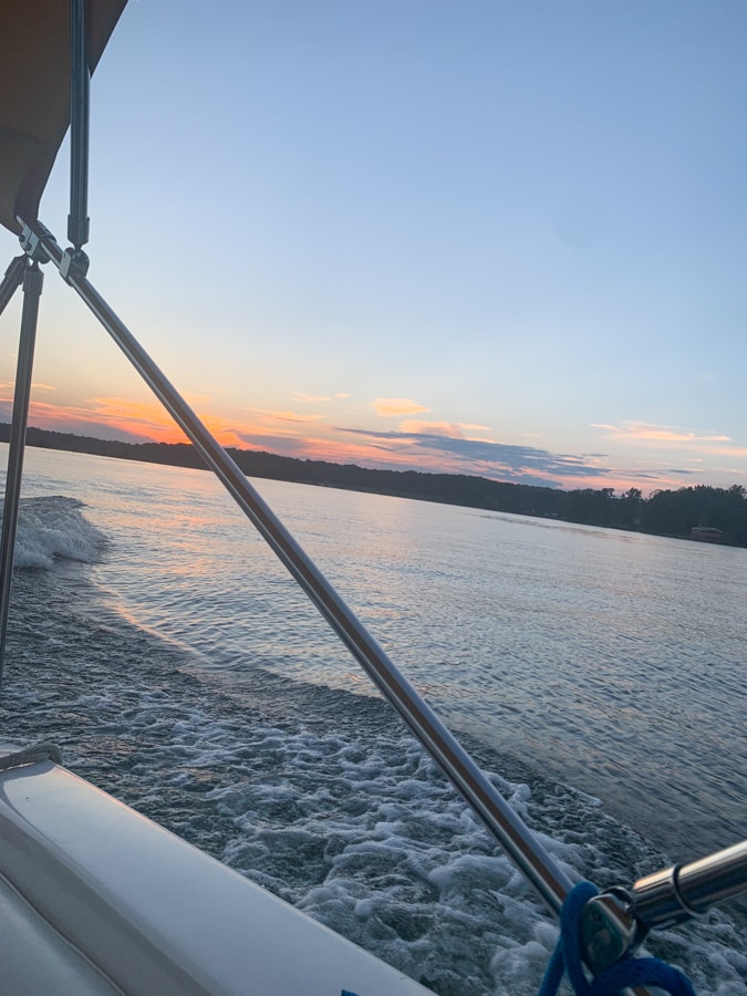 lake anna sunset from a boat