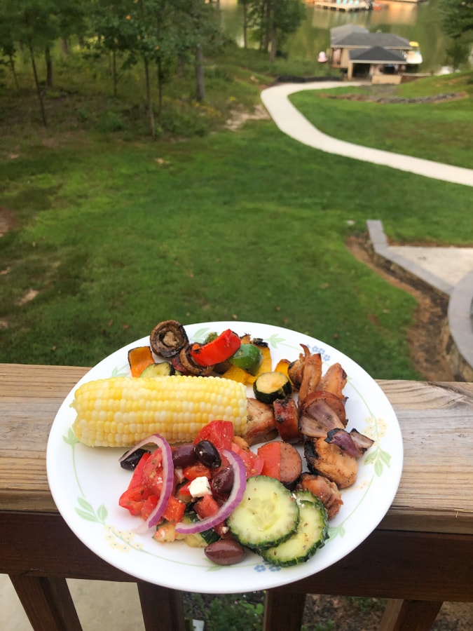 grilled chicken and veggies