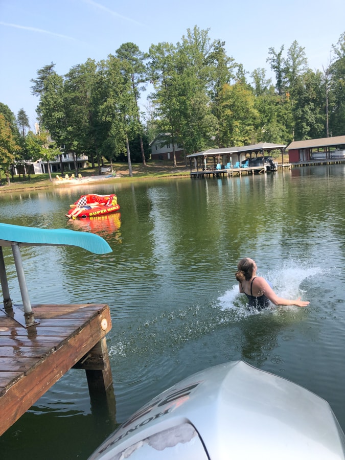 water slide at lake anna