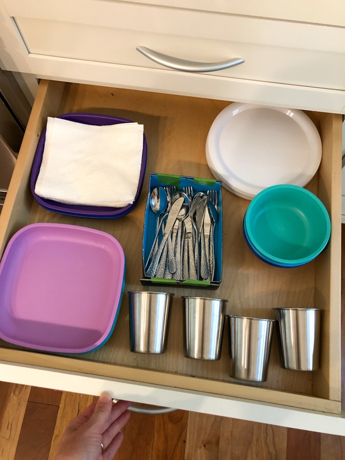 toddler height dish drawer