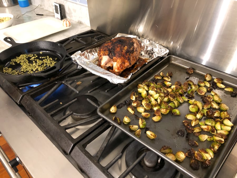 side dishes ready for friendsgiving