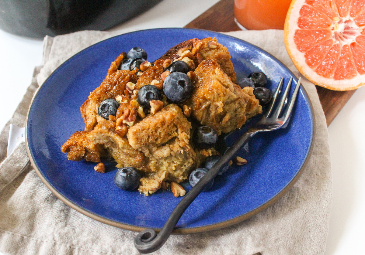 overnight french toast casserole in the slow cooker