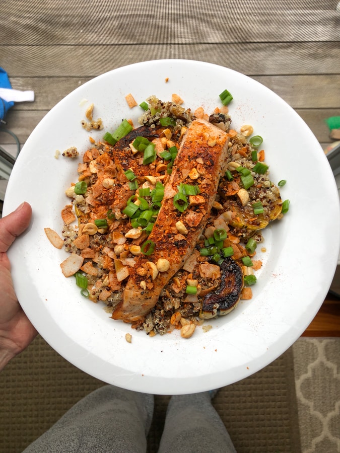 blue apron salmon dinner