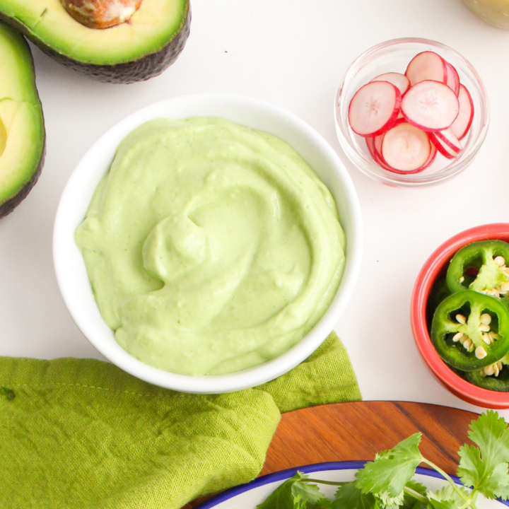5-Ingredient Avocado Lime Crema with Greek Yogurt