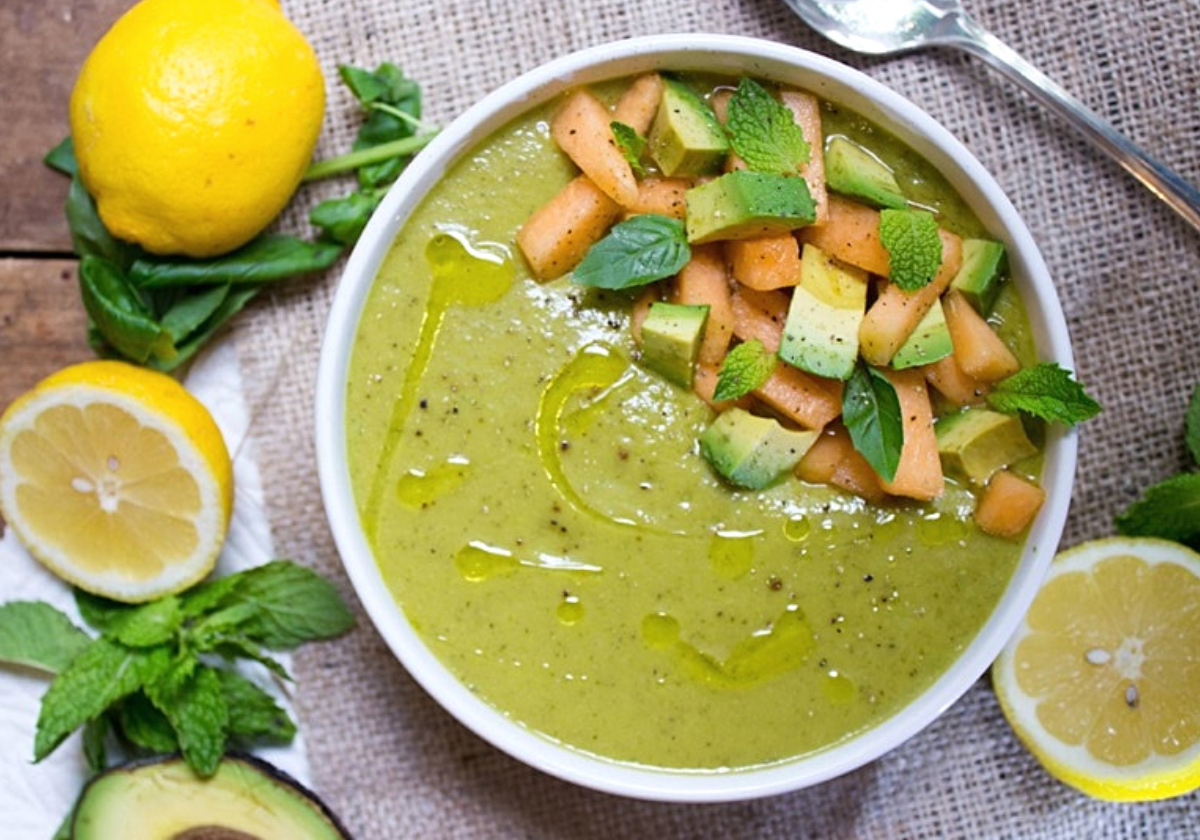 avocado gazpacho with melon