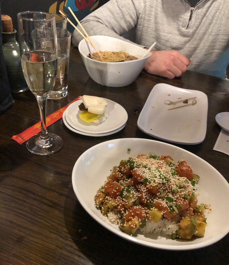 kaizen tavern del ray salmon poke bowl