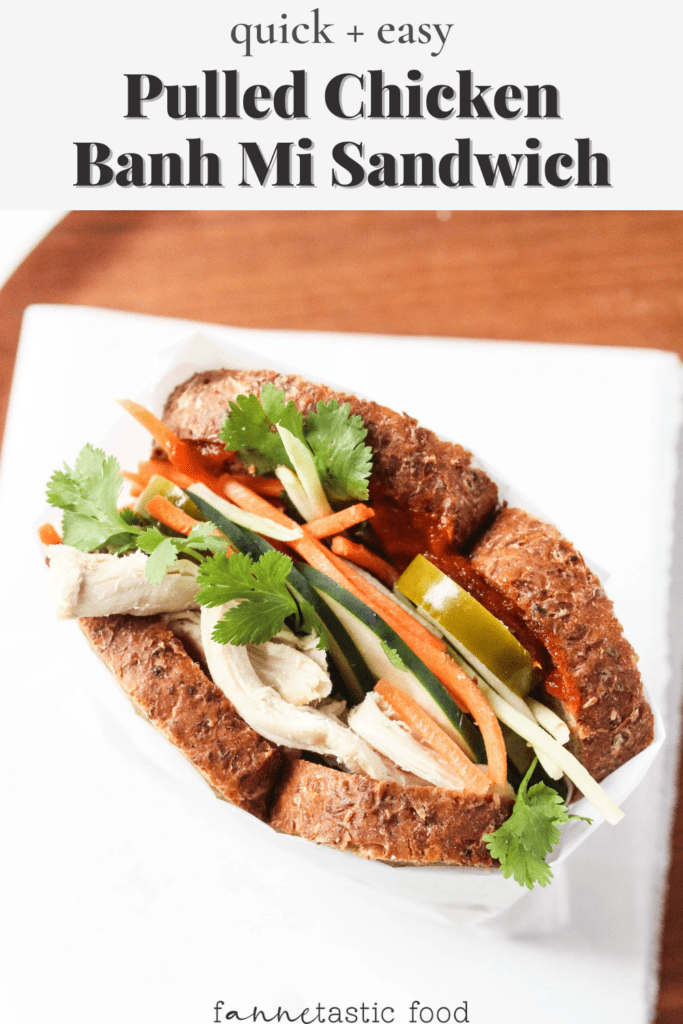 pulled chicken banh mi sandwich