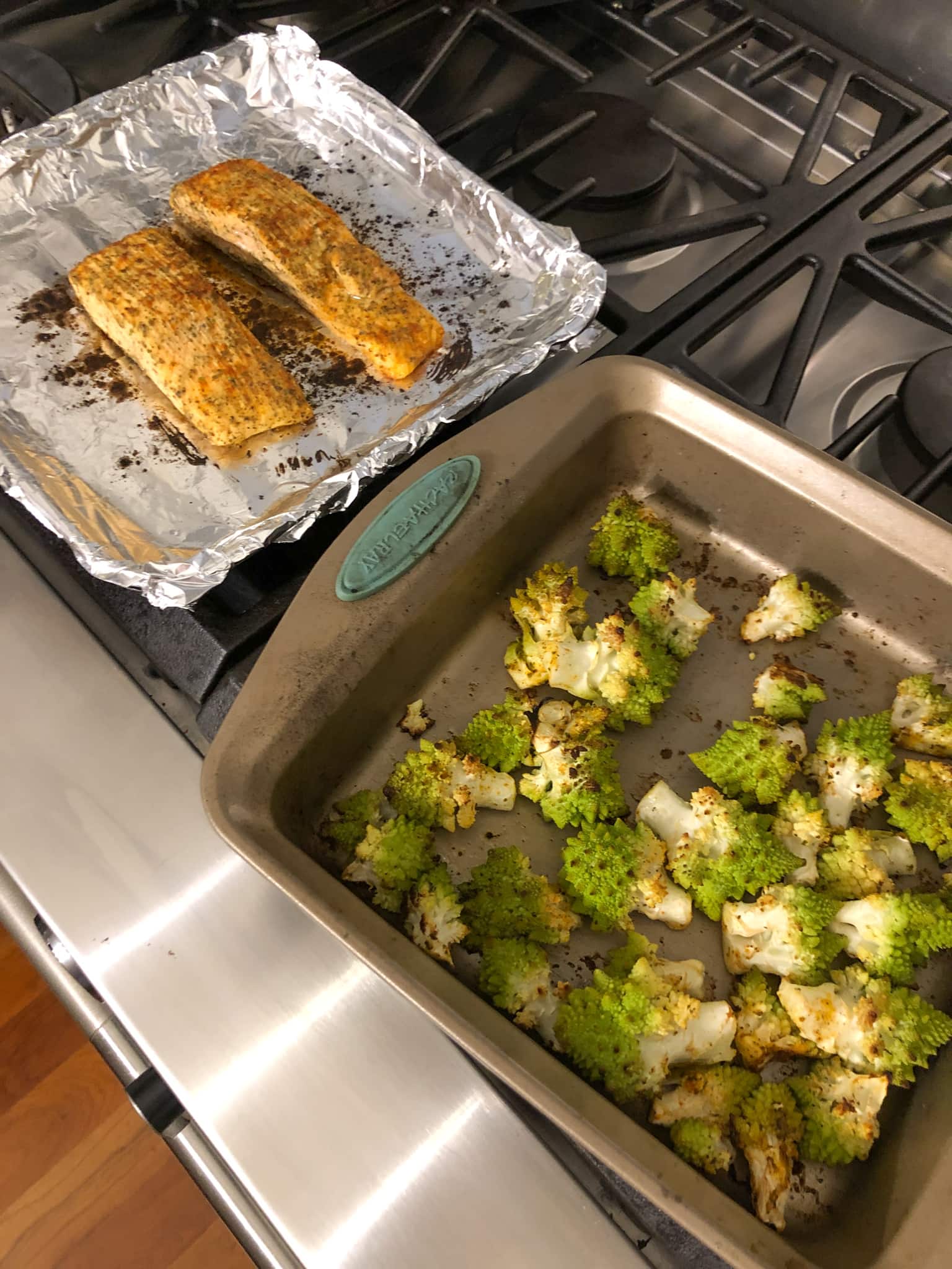 roasted trout with cauliflower