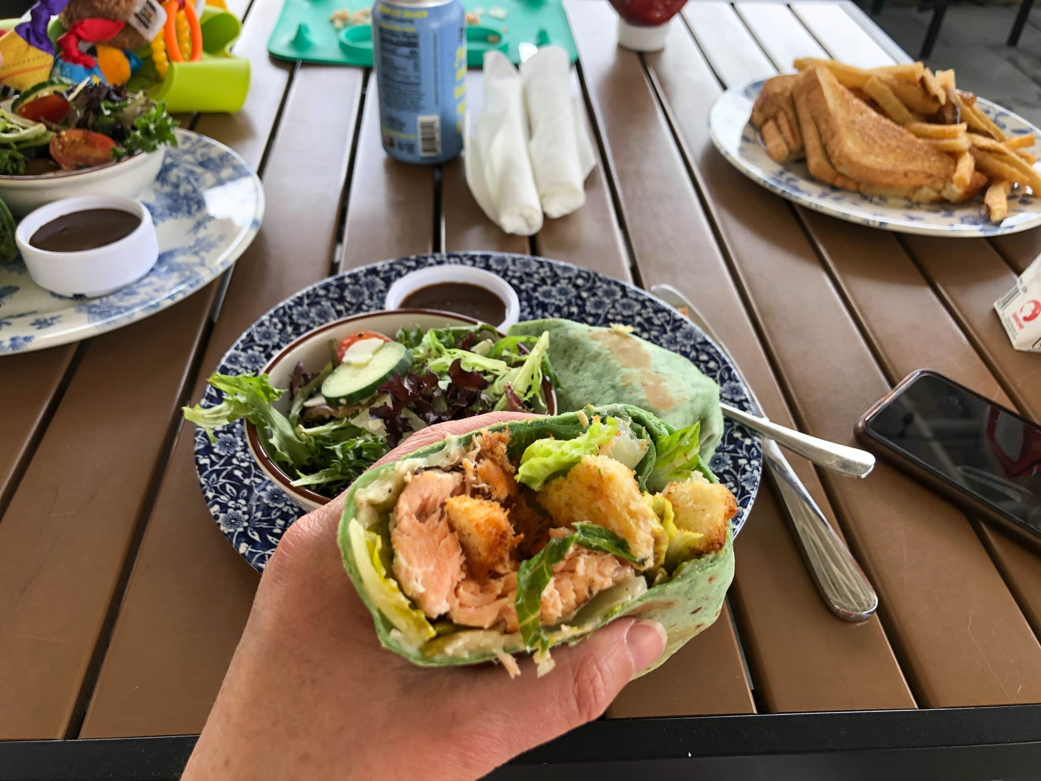 salmon caesar wrap 