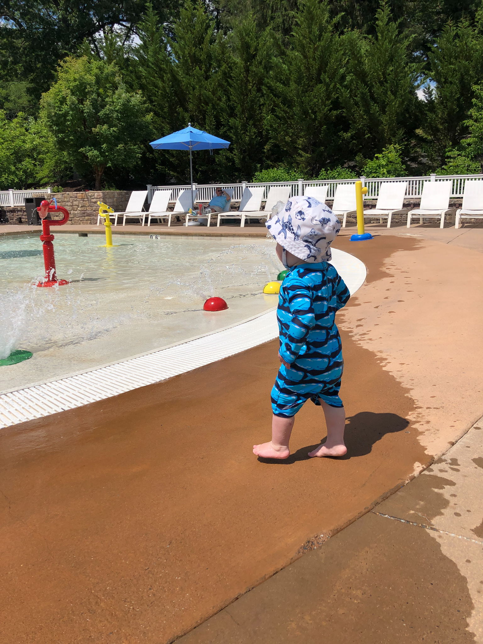 baby at the pool at the homestead hotel