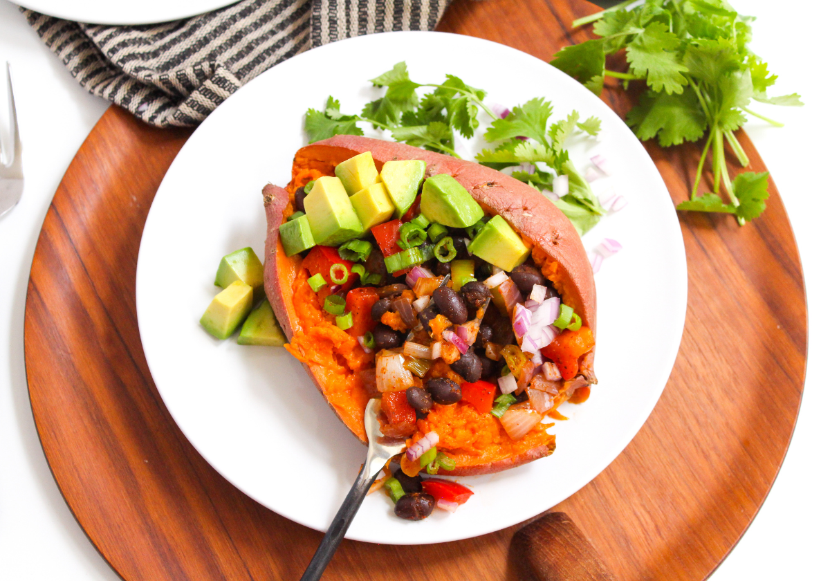 stuffed sweet potatoes with black beans