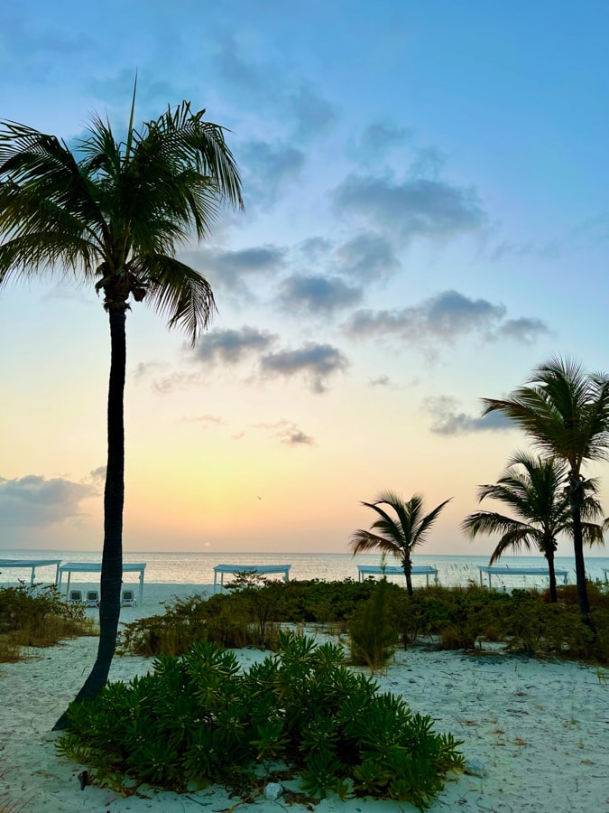 sunset in turks and caicos grace bay