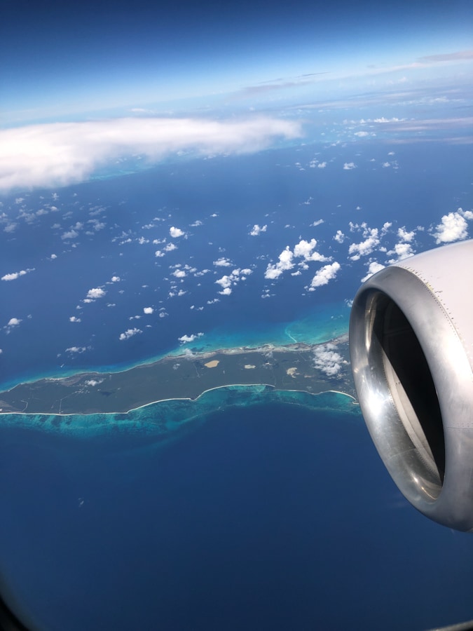 view from the airplane turks and caicos