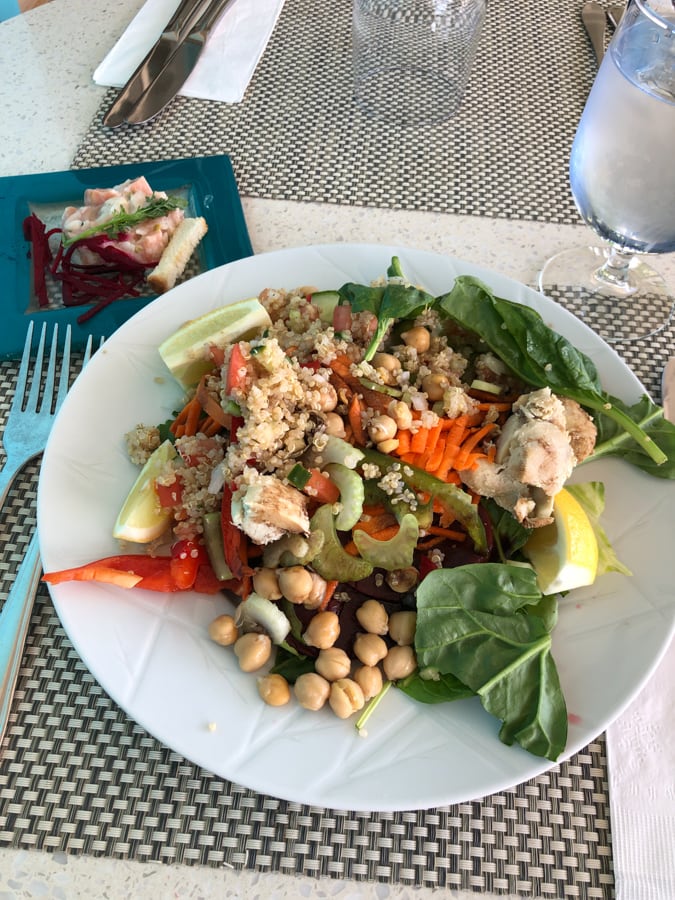salad with salmon tartare