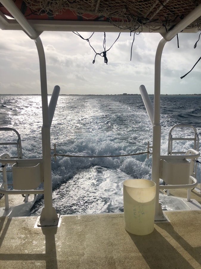 view from the club med turkoise dive boat