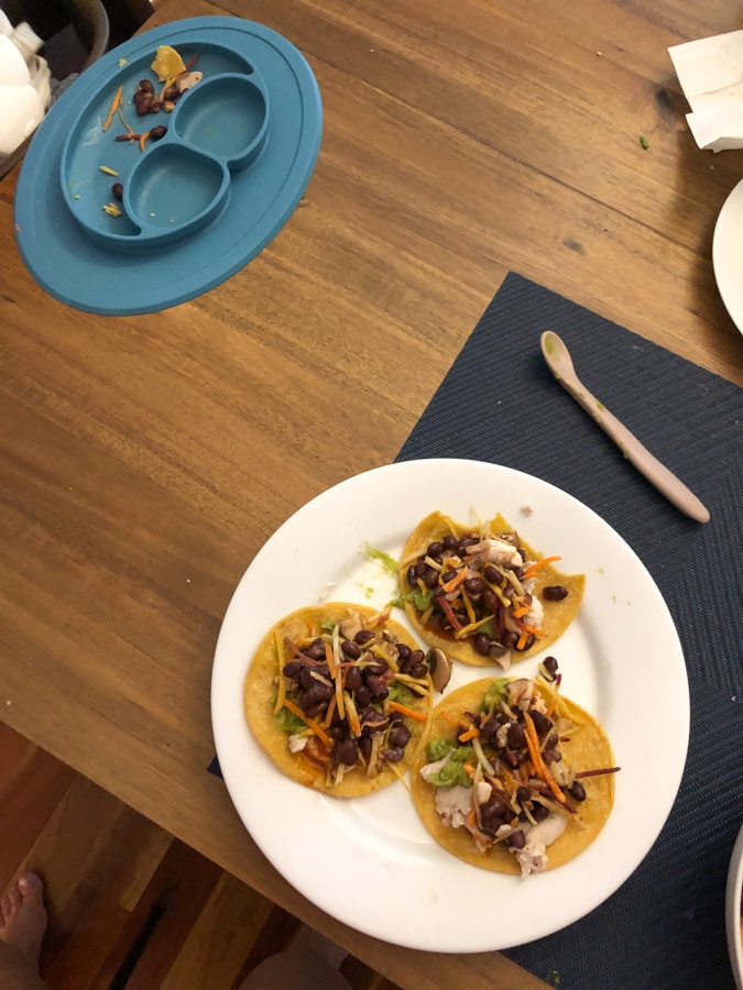 tacos on a white plate.