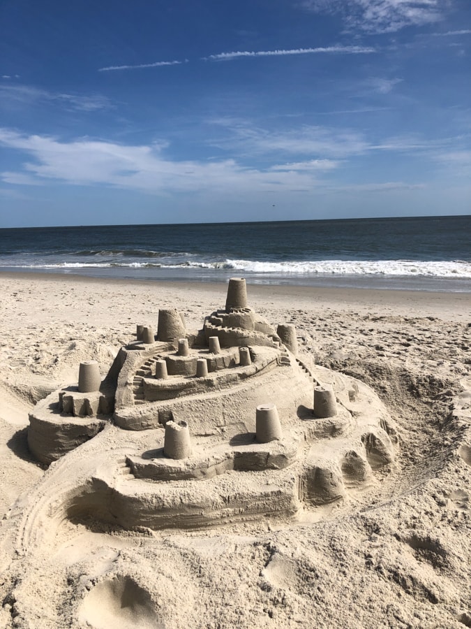 huge sandcastle in cape may nj