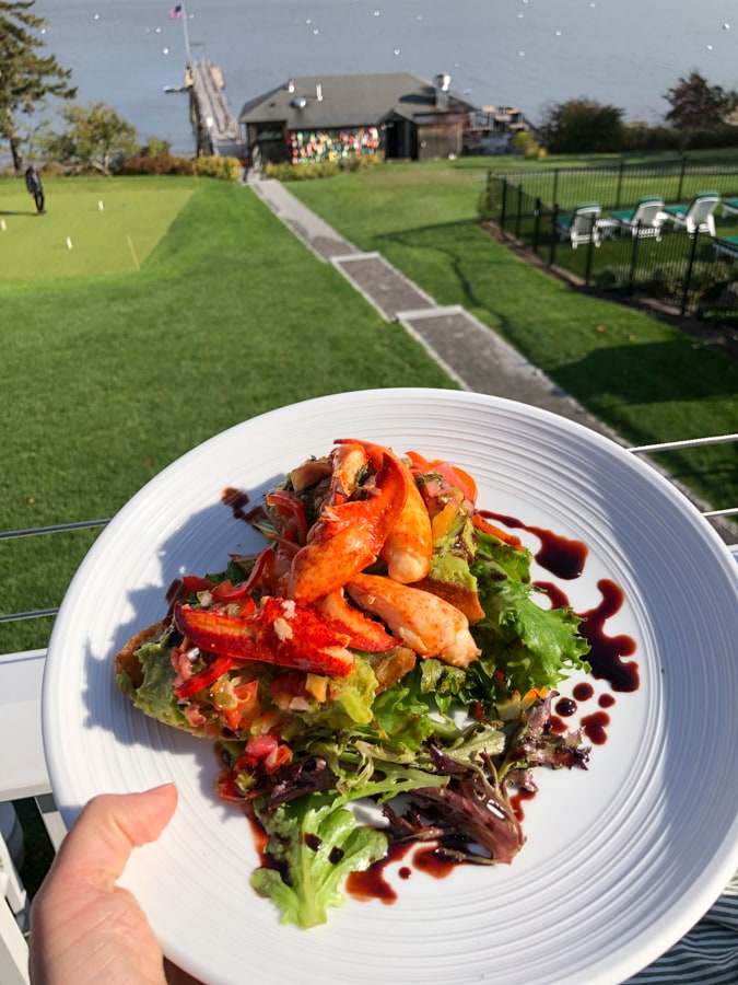 avocado toast topped with lobster