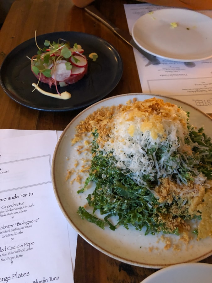 truffled kale caesar from salt & steel bar harbor