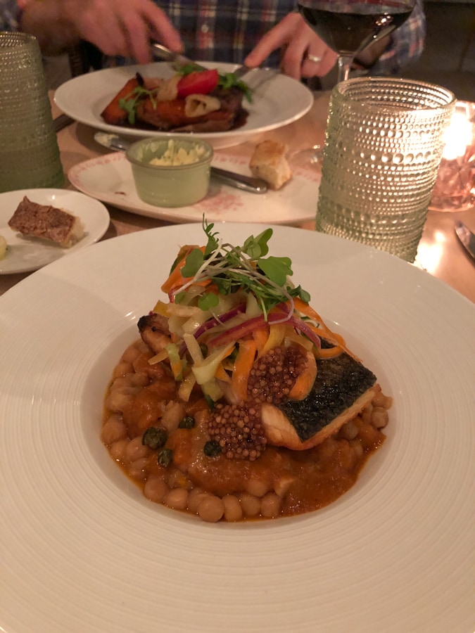 salmon entree from the little fern in the claremont