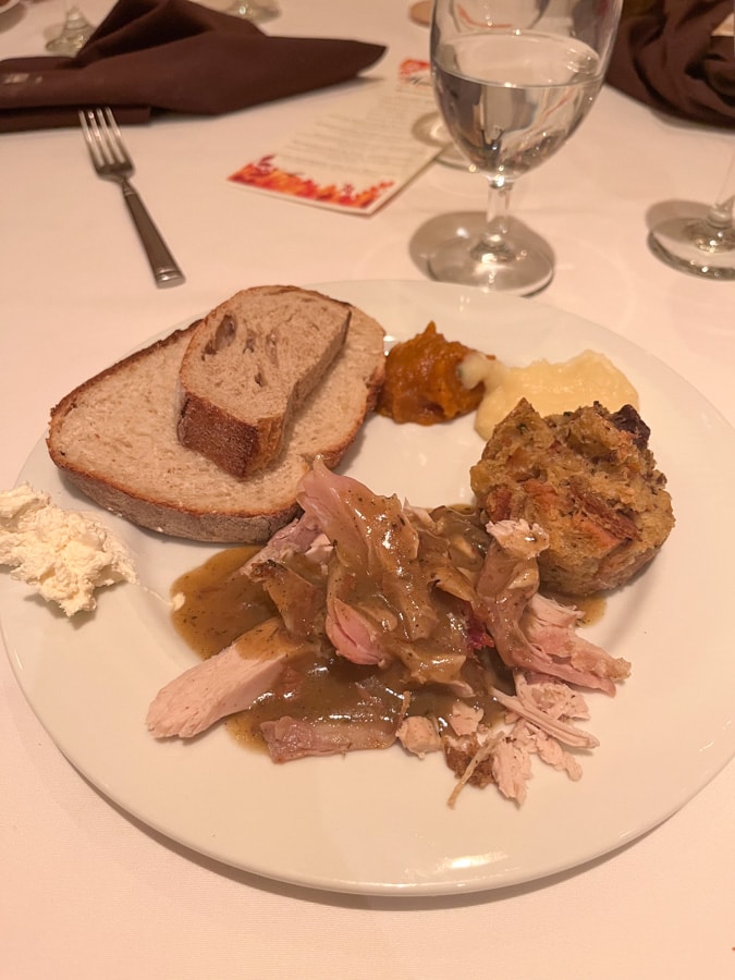 main course from thanksgiving buffet at salamander hotel