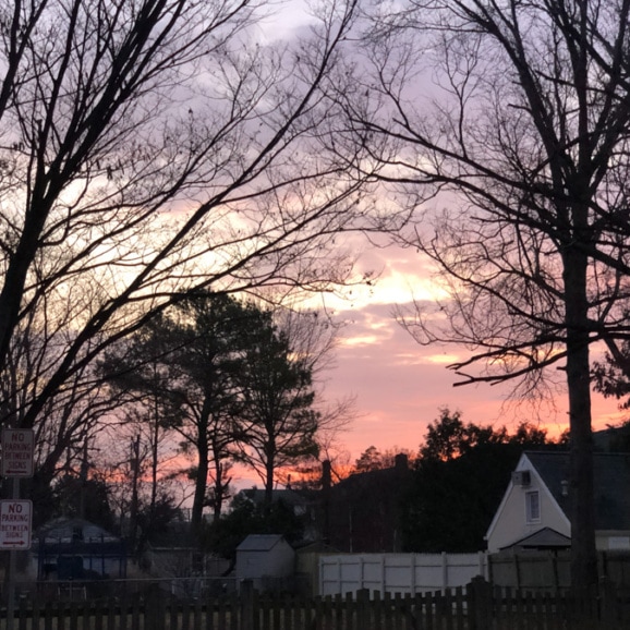 winter sunrise view in del ray alexandria