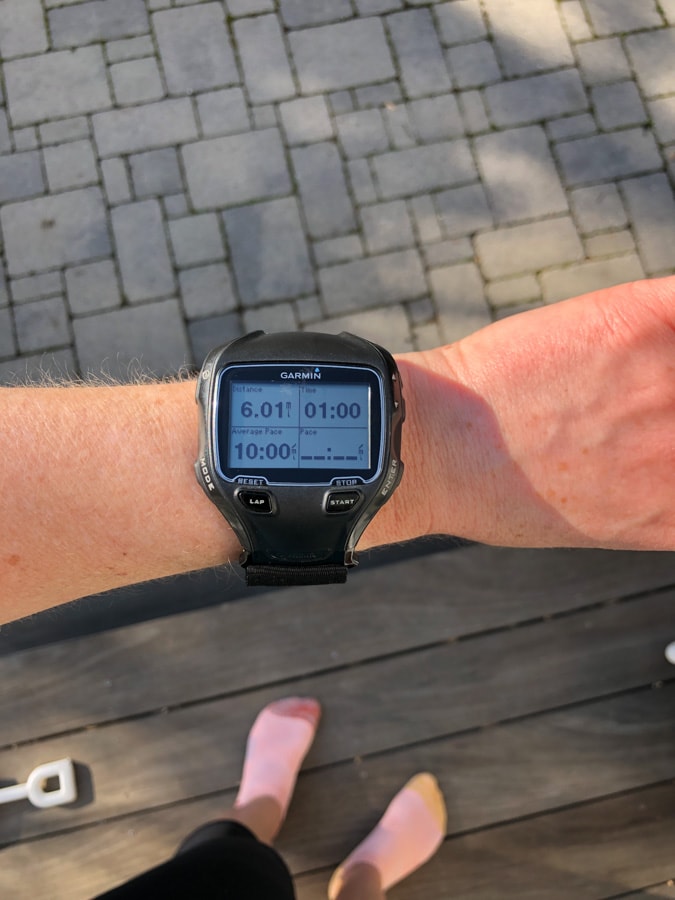 photo of garmin watch with 6 miles