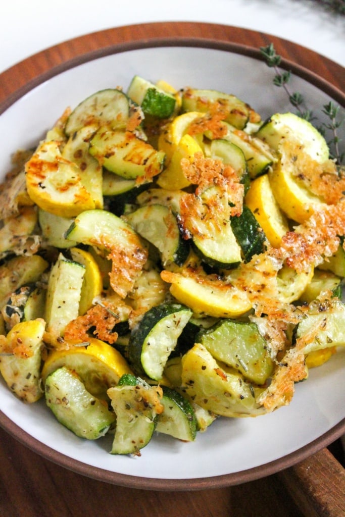 garlic parmesan roasted zucchini and squash