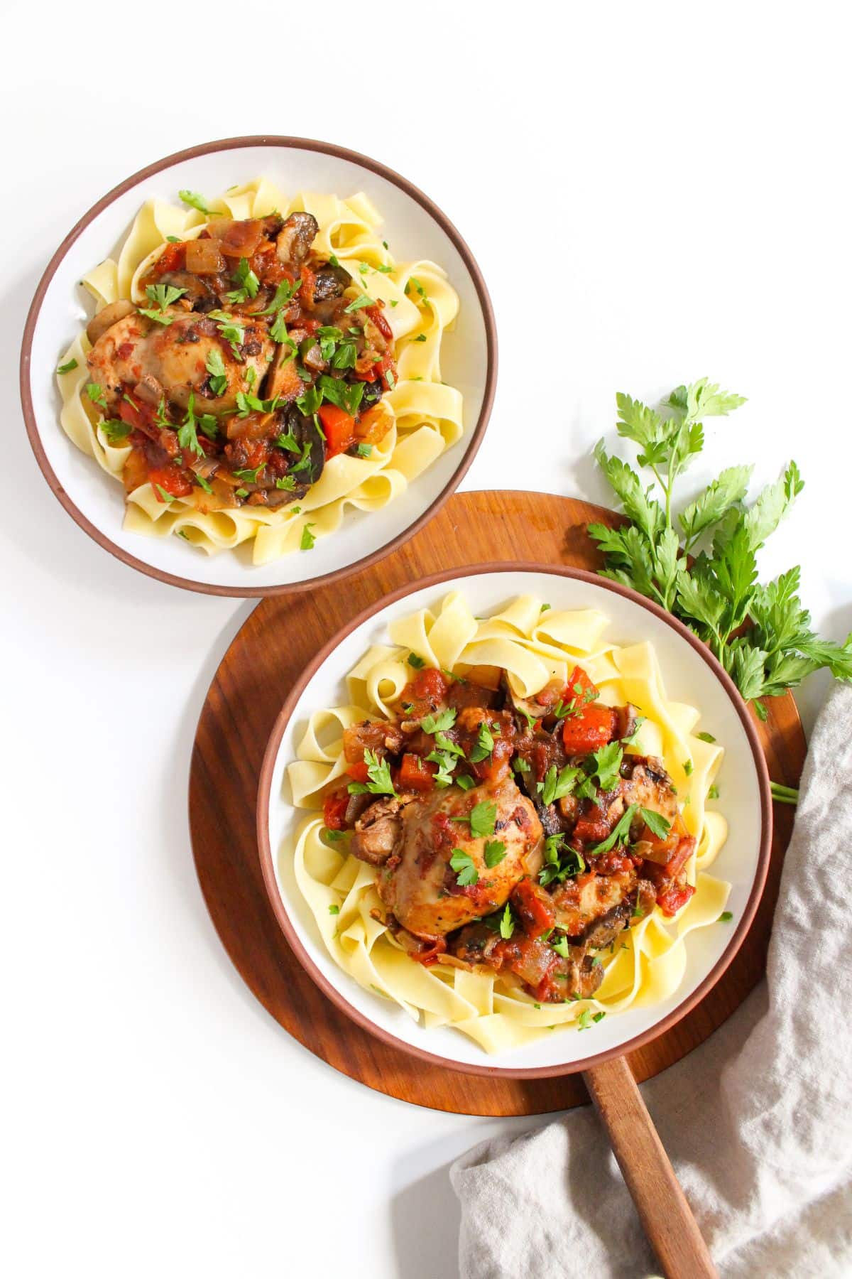chicken cacciatore with pasta
