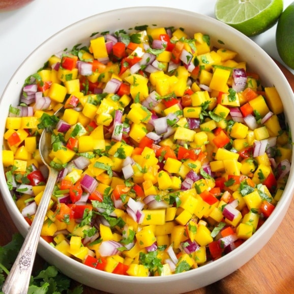 mango habanero salsa in a bowl