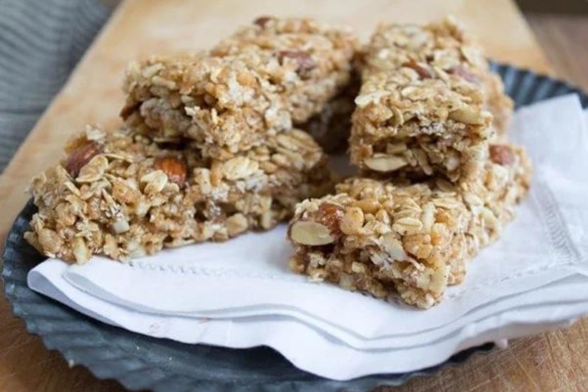 stack of honey mustard savory granola bars