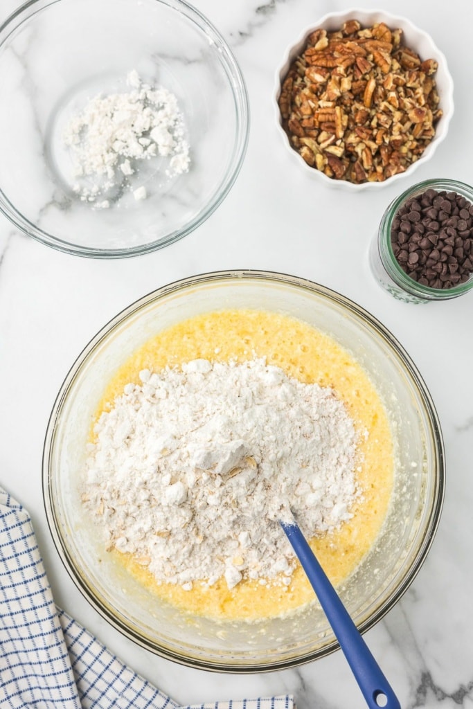 gluten free banana muffin batter in a bowl