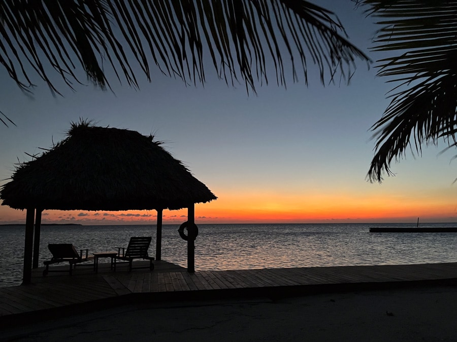 sunset view on turneffe island