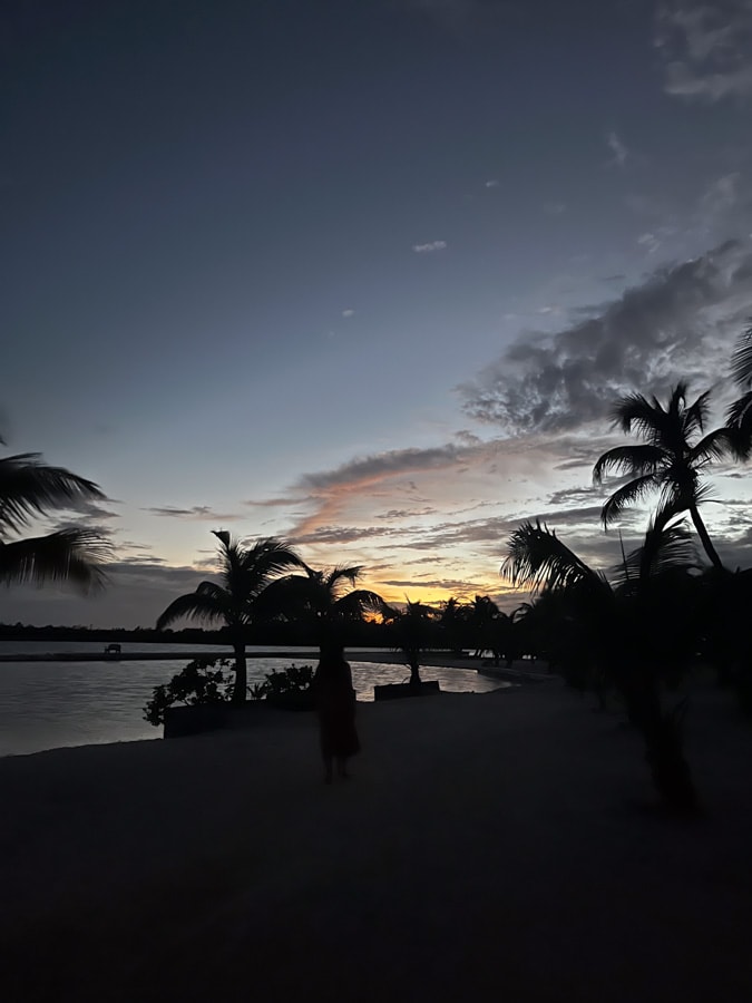 sunset on turneffe island